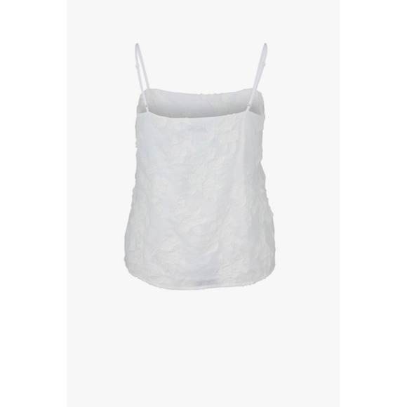 Vince Optic White Textured Floral Cami Luxury Boho Coquette Size Large - Picture 4 of 6